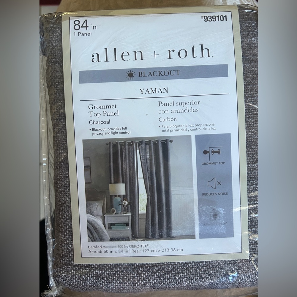 Allen + Roth Charcoal Blackout Grommet Curtain